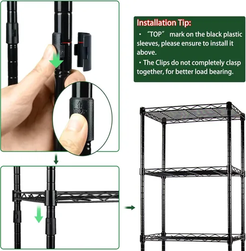 Miniatura 5 de Estantería ajustable de 6 alambres, estante de almacenamiento de pie para lavandería, baño, cocina, despensa, armario