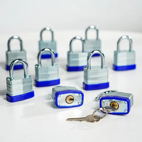 Miniatura 8 de Candado de acero laminado con las mismas llaves para caja de herramientas de casillero de gimnasio, almacenamiento de cobertizo, con llave similar