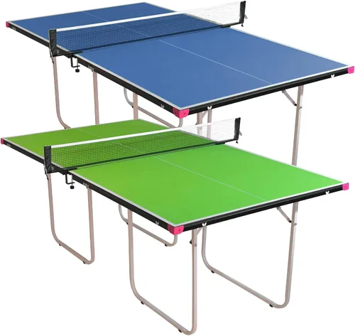 Miniatura 6 de Butterfly Mesa de ping pong junior – Mesa de tenis de mesa de tamaño 3/4 – Mesa de juego ahorradora de espacio para sala de juegos – Mesa de ping