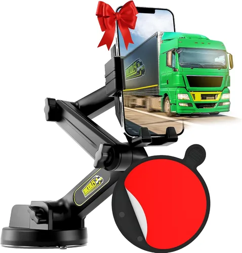 Soporte de teléfono celular para camioneta, para conductores de camiones, ventosa resistente + almohadilla de salpicadero, soporte de iPhone para