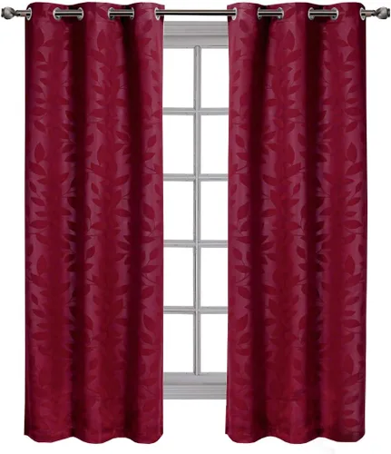 Miniatura 18 de Royal Hotel - Panel de cortina de blackout para ventana Paisley Jacquard, para colgar en arandelas, par de paneles/ juego de 2 paneles.
