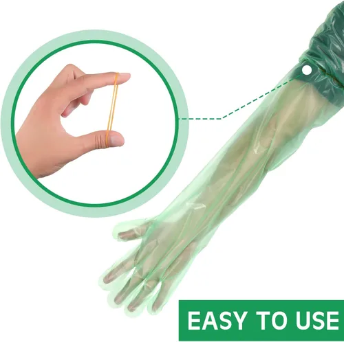 Miniatura 7 de 50 piezas Guantes desechables para el campo de 35 pulgadas de longitud hasta el hombro Guantes de inseminación veterinaria
