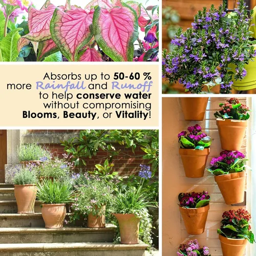 Miniatura 4 de Retain by Rain Soil – 22 onzas – Cristales poliméricos que contienen agua – Aditivo para suelo – Almacena hasta 7 galones de agua para plantas