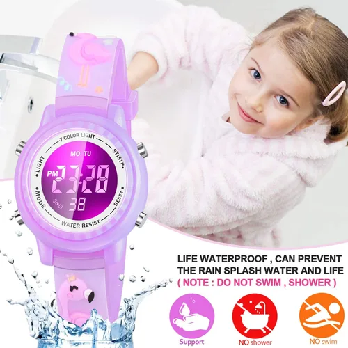 Miniatura 11 de Relojes LED impermeables para niños con alarma, juguetes para niños, regalos para niñas de 3 a 10 años