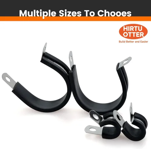 Miniatura 6 de 10 abrazaderas de cable de acero inoxidable 304 de 2 pulgadas con cojín recubierto de goma, abrazaderas de alambre aisladas para instalación