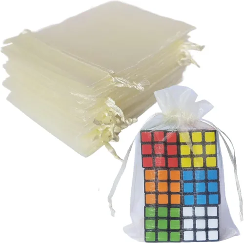 Miniatura 22 de Juego de 50 bolsas de organza de regalo con cordón azul aguamarina de 4 x 6 pulgadas para baby shower, Navidad, boda, recuerdos de fiesta, despedida