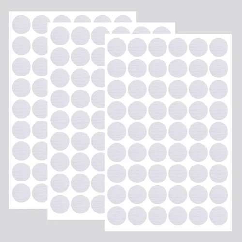 Miniatura 16 de 162 calcomanías autoadhesivas de PVC para agujeros de tornillo, 3 hojas de plástico, cubierta texturizada a prueba de polvo e impermeable, 0.827 in