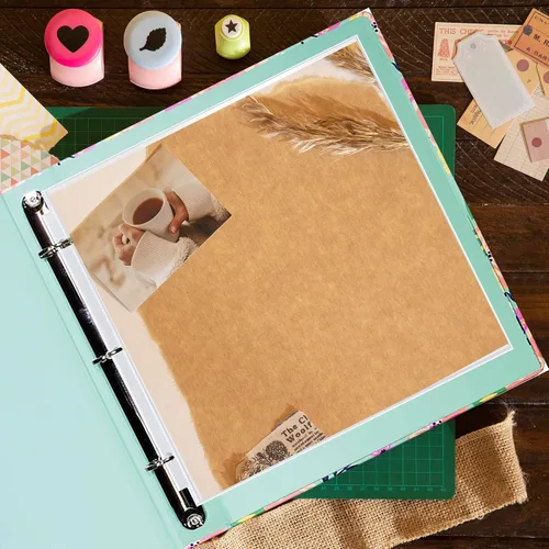 Miniatura 7 de Performore Paquete de 50 páginas de repuesto para álbumes de recortes, protectores de hojas transparentes de 12.25 x 12.25 pulgadas para carpetas