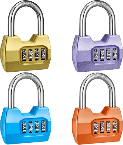 Miniatura 11 de 1 Paquete disecu Candado de Combinación de 4 Dígitos, Impermeable para Exteriores, para Casillero de Gimnasio Escolar, Cerca, Portón, Cobertizo, Rosa