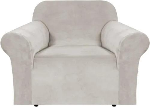 Miniatura 80 de H.VERSAILTEX Funda de terciopelo elástico para sillón, funda para sillón de 1 cojín para sala de estar, funda de muebles hecha de terciopelo grueso