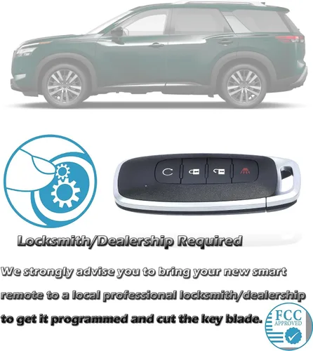 Miniatura 5 de Llavero inteligente para Nissan Rogue 2022-2025, Alliskeys Proximity Keyless Entry Control remoto de repuesto para Nissan Kicks Ariya Rogue
