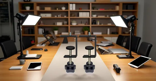 Miniatura 7 de Paquete de 2 Abrazaderas en C Ajustables de Servicio Pesado con Montaje de Espárrago de 1/4" - Abrazadera de Escritorio de Acero para Lámpara