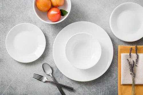 Miniatura 4 de Corelle Vitrelle - Juego de vajilla de servicio de 18 piezas para 6 piezas, color blanco escarcha de invierno y Vitrelle de 28 onzas, juego de 6