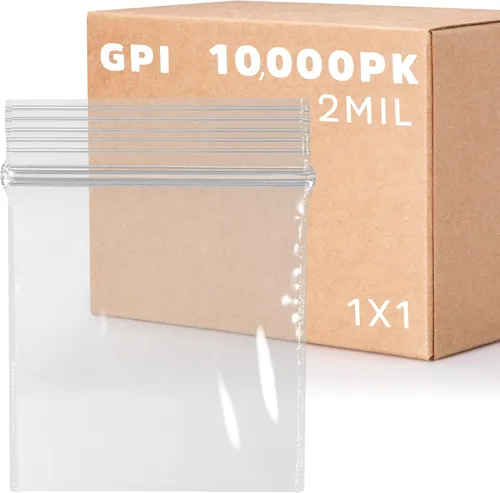 Miniatura 23 de GPI - Paquete de 100 bolsas de plástico transparente con cremallera de 1 x 1 pulgada de grosor, bolsas de plástico transparente con cierre