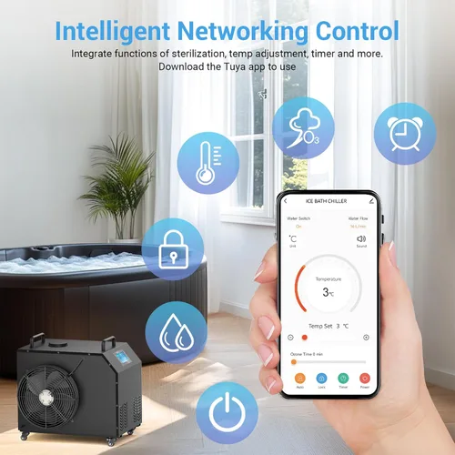 Miniatura 3 de Enfriador de inmersión en frío de 1 HP, sistema de filtración mejorado de purificación de 4 capas, enfriador de baño de hielo y calentador