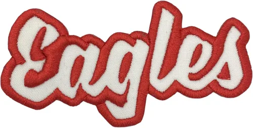 Miniatura 9 de (2 x 4 pulgadas) Eagles, espíritu de equipo, bordado, parche para planchar (sarga blanca/contorno verde)
