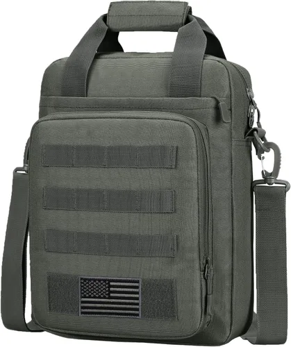 Miniatura 7 de Bolsa de Mensajero Táctica ZHIERNA, Maletín Táctico para Laptop de Alta Resistencia con MOLLE, Bolso de Hombro para Hombre (Incluye Parche)