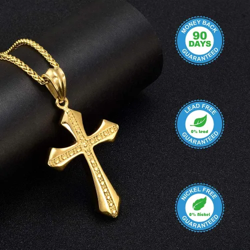 Miniatura 2 de Jewelry Kingdom - Collar con colgante de cruz (oro y plata)