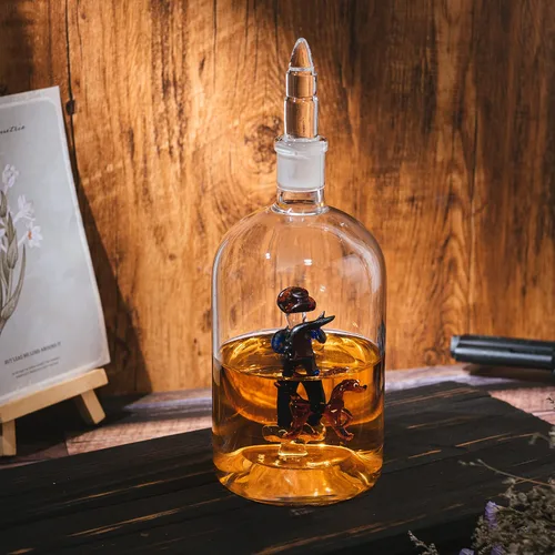 Miniatura 4 de Decantador de vino y whisky, regalos de caza para hombres, hombre con perro, decantador de 25.4 fl oz, bourbon whisky, único para él, juego