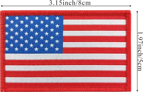Miniatura 3 de JBCD Paquete de 2 parches de bandera estadounidense, parche táctico de bandera del orgullo para ropa, sombrero, parche militar del equipo Paquete