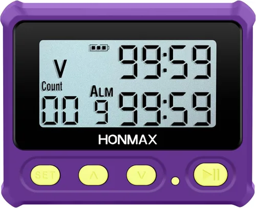 Temporizador de intervalo 8200, cronómetro con luz de fondo, reloj recargable USB-C (morado)
