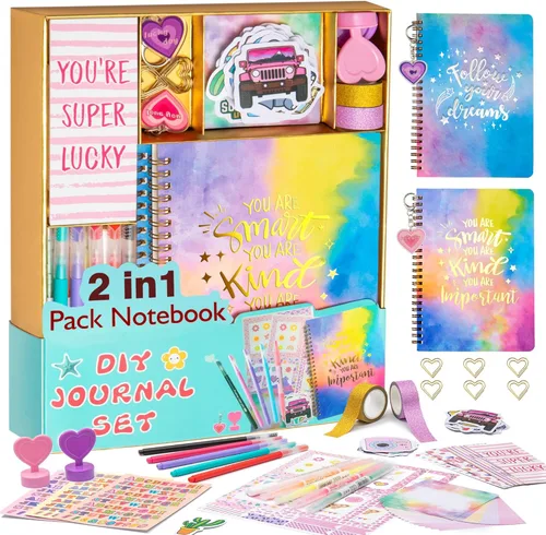 OIHEW Kit de diario de bricolaje de más de 100 piezas para niñas adolescentes, suministros de álbumes de recortes y juego de papelería estética con