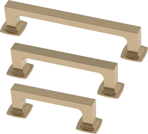 Miniatura 4 de Franklin Brass Parow - Perillas de gabinete (paquete de 5) Manijas de bronce champán para cajones de muebles de tocador, cocina, puerta, baño