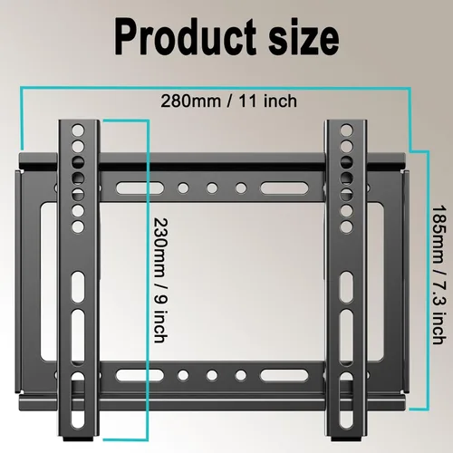 Miniatura 5 de Soporte fijo de pared para televisores y monitores de pantalla plana de 14 a 42 pulgadas, soporte universal de perfil bajo, VESA de hasta 7.874 x