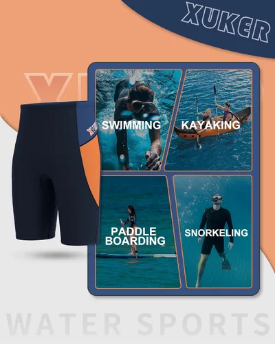 Miniatura 4 de XUKER Pantalones cortos de neopreno para mujeres y hombres, pantalones de neopreno de 0.118 in para deportes acuáticos, piscina, natación
