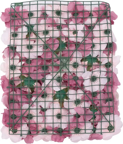 Miniatura 7 de OUKANING Paquete de 6 paneles de pared de rosas artificiales de seda para fiestas, bodas, flores, telón de fondo de pared para escenario del hogar