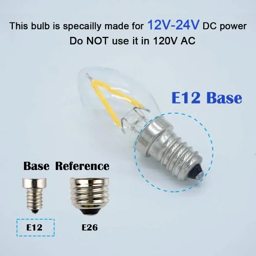 Miniatura 2 de Bombillas de noche mini C7 de 12 V nueva llegada, Plateado, OPR-A15VDC2W-6, 1.00watts, 12.00 volts