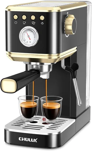 Miniatura 12 de CHULUX Máquina de Espresso Delgada con Espumador de Leche, Bomba Italiana Profesional de 20 Bares, Máquina de Café Espresso para el Hogar