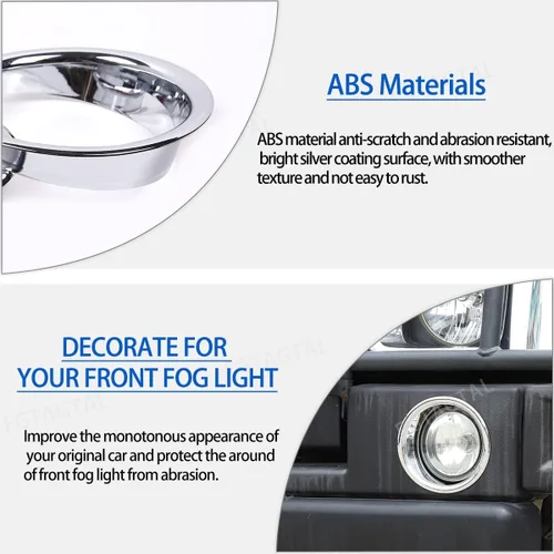 Miniatura 3 de Cubiertas de biseles para anillo de luz antiniebla para parachoques delantero, moldura para Hummer H2 2003-2009, accesorios protectores de lámpara