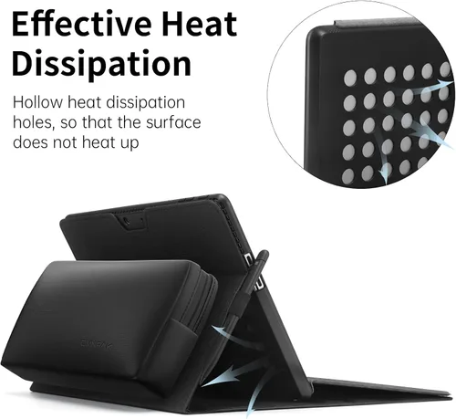 Miniatura 5 de Omnpak Microsoft Surface Pro 11/10/9 - Funda protectora ligera, múltiples ángulos, soporte para lápiz capacitivo, diseñada para Surface 11ª edición