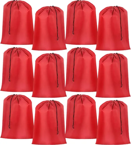 Miniatura 10 de Woanger Paquete de 12 bolsas de lavandería extragrandes de 28 x 45 pulgadas, lavables a granel, bolsa de lavandería de viaje con cierre de cordón