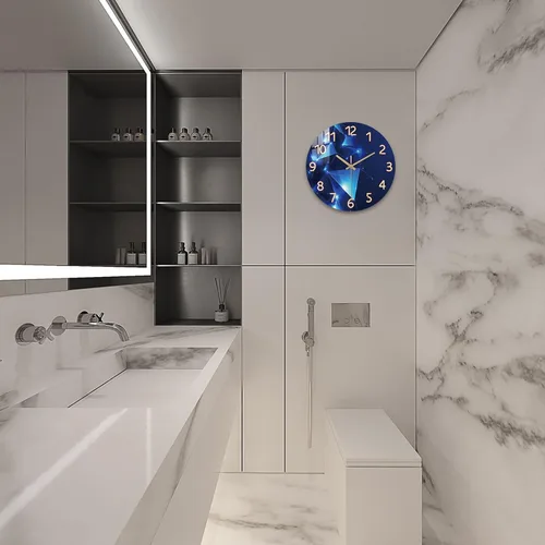 Miniatura 2 de Reloj de pared azul para dormitorio, reloj analógico moderno de 10 pulgadas, funciona con pilas, reloj de pared silencioso que no hace tictac