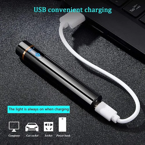Miniatura 6 de Encendedor electrónico, fresco y eléctrico, recargable por USB, encendido táctil, resistente al viento, sin llama, ligero, plasma con indicador