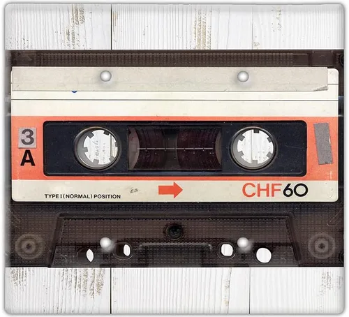 Placa decorativa para interruptor de pared, placa de interruptor de cinta de casete vintage, decoración de aspecto retro para sala de música y