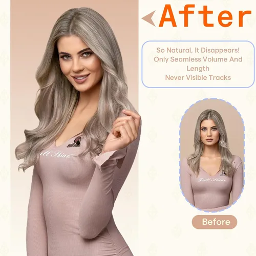 Miniatura 7 de Full Shine - Extensiones de cabello con cinta adhesiva de 18 pulgadas, extensiones de cabello Remy de 1.76 oz, extensiones de cabello lacio