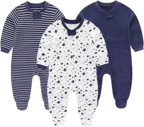 Miniatura 4 de Ropa unisex para bebés, paquete de 5 mamelucos de manga corta y 3 mamelucos con pies para bebé