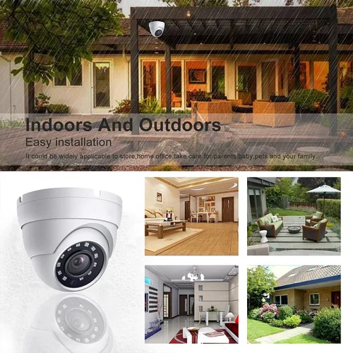 Miniatura 2 de Cámara de seguridad CCTV de domo TVI AHD de 2MP, lente de 2.8mm con ángulo de visión amplio de 100°, cámara de domo 1080P, visión nocturna de 65