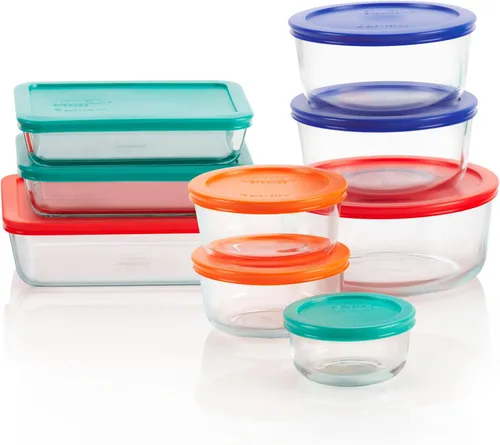 Miniatura 10 de Pyrex Simply Store (Paquete de 8) - Juego de 8 recipientes pequeños de vidrio para almacenamiento de alimentos, (1 y 2 tazas), recipientes