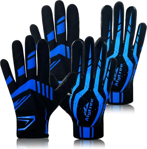 Miniatura 9 de Guantes de fútbol americano para niños de 8-12 años, guantes antideslizantes para receptor abierto juvenil, guantes de silicona de rendimiento