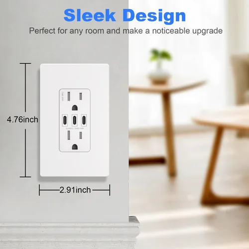 Miniatura 2 de Cubierta de tomacorriente, placa de pared decorativa sin tornillos, cubierta de enchufe de alimentación para interruptor de luz, tamaño estándar