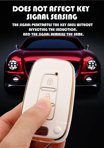 Miniatura 7 de ontto Funda para llave de coche con llavero compatible con Hyundai llavero duradero para Elantra GT Genesis Genesis Coupe Sonata Veloster Beige