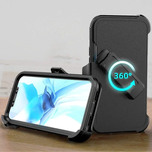 Miniatura 2 de Funda de teléfono para iPhone 12 Pro Max, resistente, resistente a prueba de golpes, funda protectora con clip para cinturón para Apple iPhone 12