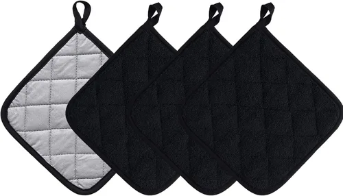 Juego de 4 soportes para ollas de cocina de algodón puro, resistentes al calor, salvamanteles, posavasos grandes, almohadillas calientes, soportes