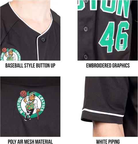 Miniatura 5 de Ultra Game Camiseta de béisbol oficial de la NBA con botones y botones para hombre