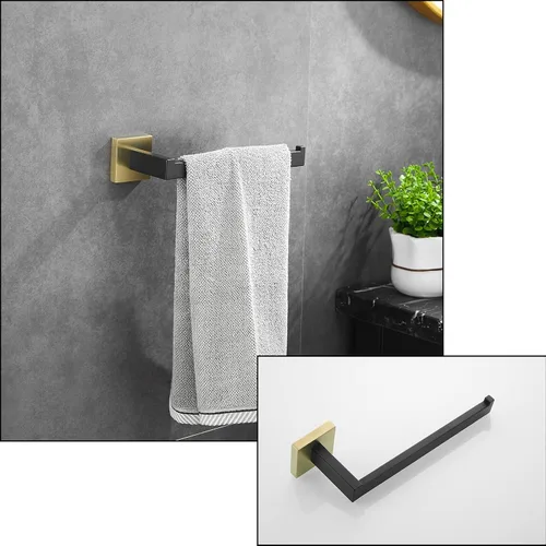 Miniatura 4 de Juego de accesorios de baño de 23.6 pulgadas, 2 ganchos para toallas, soporte para papel higiénico, soporte para toallas de mano, accesorios de baño