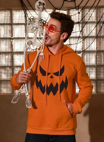 Miniatura 4 de Arvilhill Sudadera con capucha de calabaza de Halloween para hombre